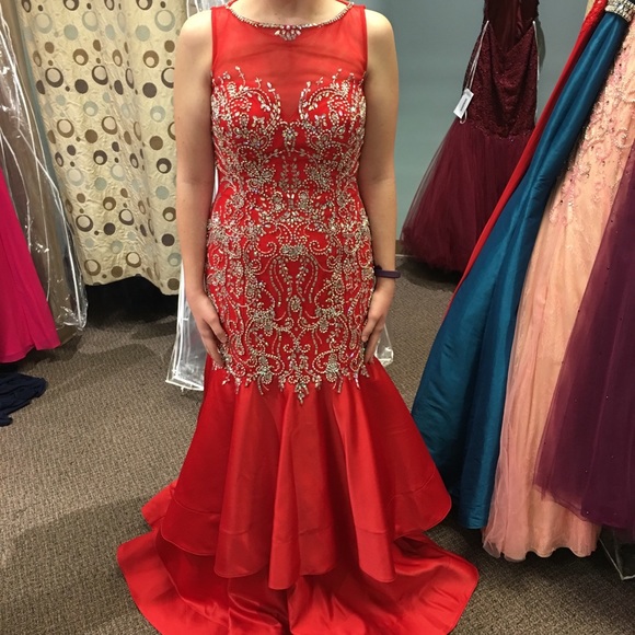 Red Prom Dress-The Cool Collection-Size 12 - Picture 2 of 7
